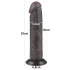 Lovetoy Sliding-Skin - dvigubas dildas su siurbtuku - 20 cm - rudas