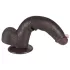 Lovetoy Sliding-Skin - dvigubas dildo su siurbtuku - 20,8 cm - rudas