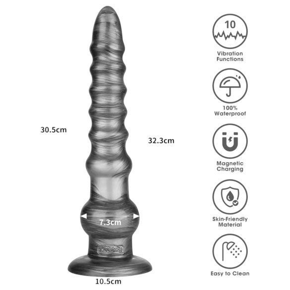 Lovetoy King Sized - didelis vibratorius - 32 cm - pilkas
