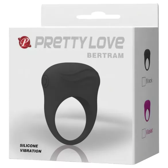 Pretty Love Bertram - vibruojantis penio žiedas - vandeniui atsparus - juodas