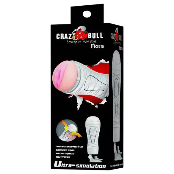 Crazy Bull - masturbatorius su siurbtuku - natūralios spalvos