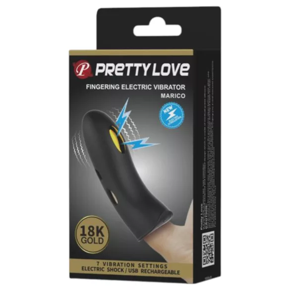 Pretty Love Marico - piršto vibratorius elektro stimuliacija - juodas