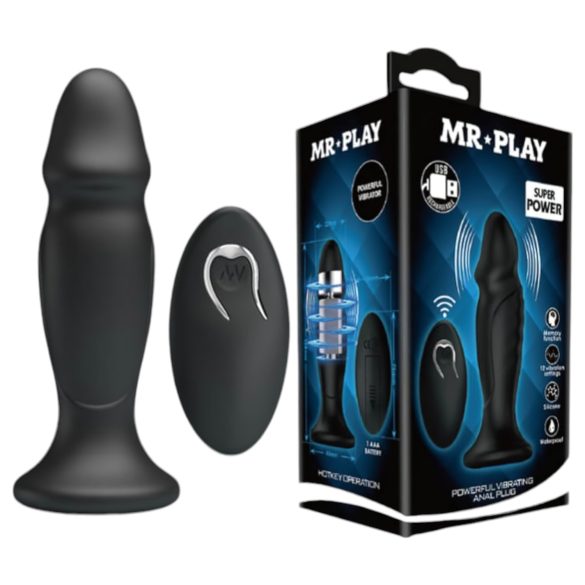 MR. PLAY - įkraunamas analinis vibratorius (juodas)