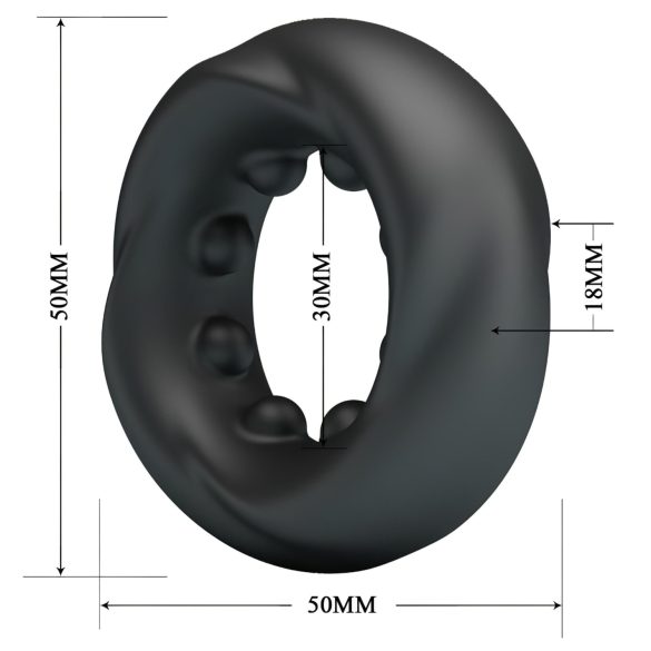 Crazy Bull - penio žiedas - vibruojantis - juodas