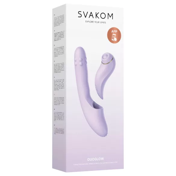 Svakom DuoGlow - programėle valdomas G taško ir klitorio vibratorius (violetinis)