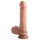 Dual Density - tikroviškas dildo su sėklidėmis ir siurbtuku - 20 cm (šviesus / natūralios spalvos)