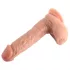 Dual Density - tikroviškas dildo su sėklidėmis ir siurbtuku - 20 cm (šviesus / natūralios spalvos)