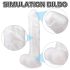 Sex HD Martin - baltoji natūrali dildo su siurbtuku, sėklidžių forma