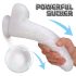 Sex HD Martin - baltoji natūrali dildo su siurbtuku, sėklidžių forma
