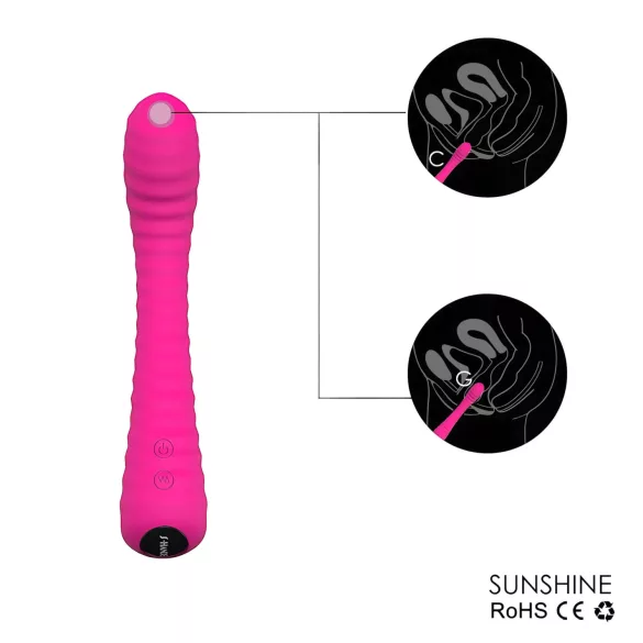 Sex HD Sunshine - G taško vibratorius - įkraunamas, raižytas - rožinis