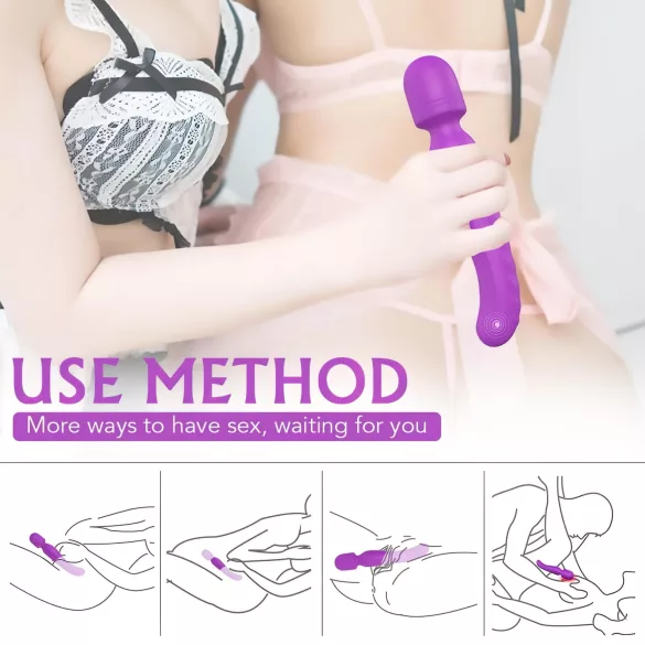 Sex HD Iris - vibratorius su dviem varikliais ir šildymo funkcija - violetinis