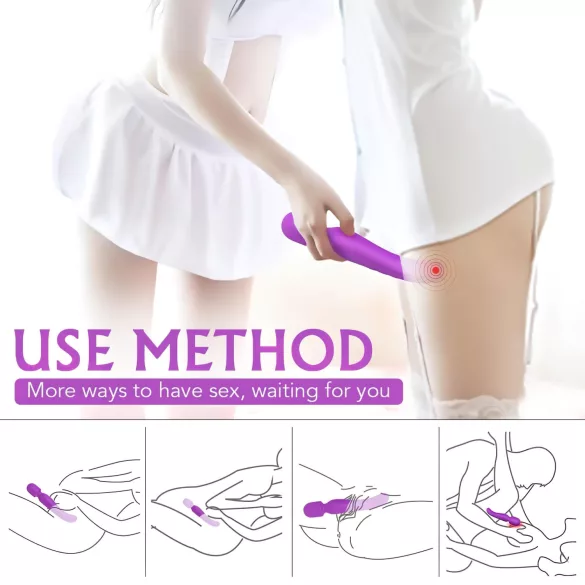 Sex HD Iris - vibratorius su dviem varikliais ir šildymo funkcija - violetinis