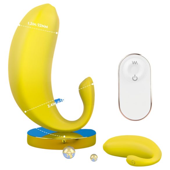 Sex HD - vibruojantis kiaušinėlis banano formos - geltona