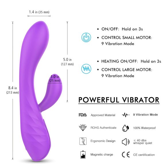 Sex HD Muses - vibratorius vandeniui atsparus įkraunamas - violetinis