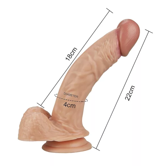 Lovetoy Real Extreme - G taško dildo - 21 cm - kūno spalvos