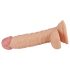Lovetoy Real Extreme - siurbtuko, su kapšeliu G-taško dildo - 19cm (natūrali)