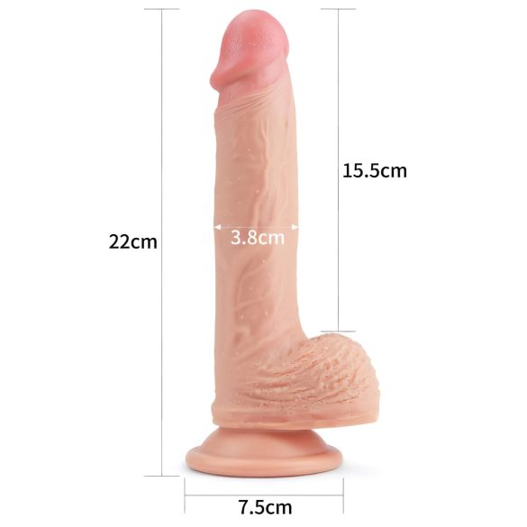 Lovetoy Nature Cock - realistiškas dildo su siurbtuku - 21 cm kūno spalvos