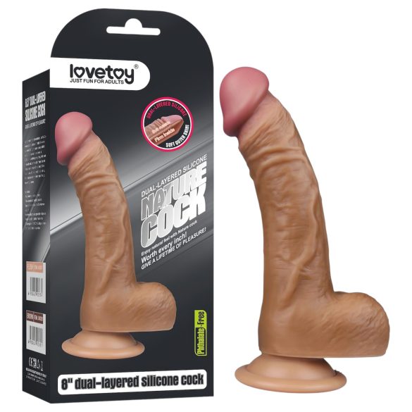 Lovetoy – tikroviškas, lenktas dildo – 22 cm (natūralios spalvos)