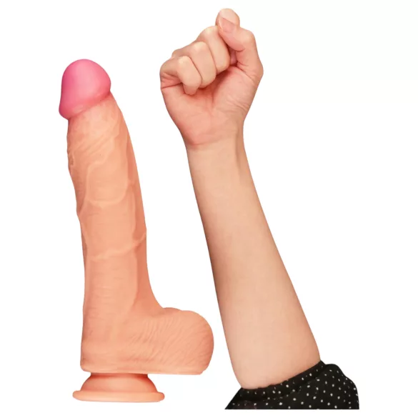 Lovetoy Nature Cock - realistiškas dvigubo sluoksnio dildo - 25 cm kūno spalvos