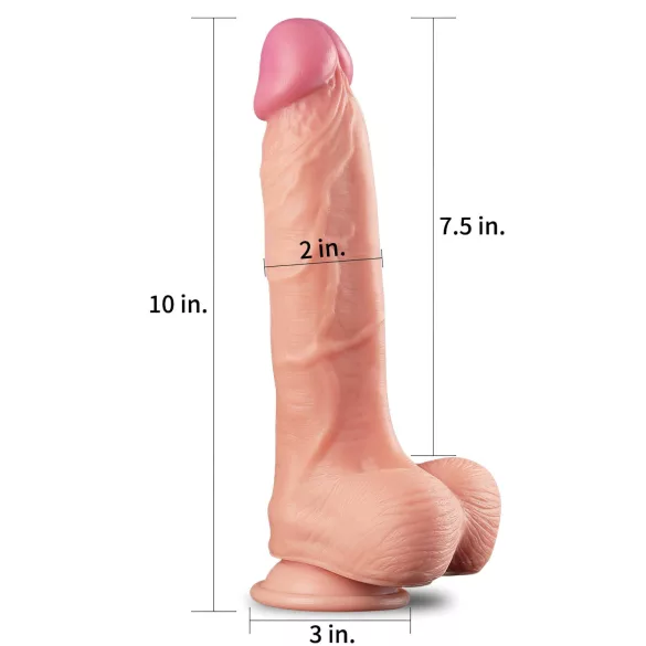 Lovetoy Nature Cock - realistiškas dvigubo sluoksnio dildo - 25 cm kūno spalvos