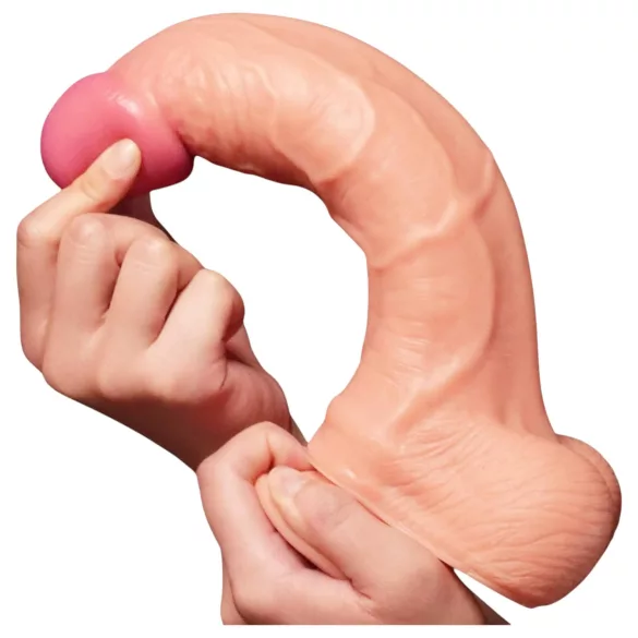Lovetoy Nature Cock - realistiškas dvigubo sluoksnio dildo - 25 cm kūno spalvos