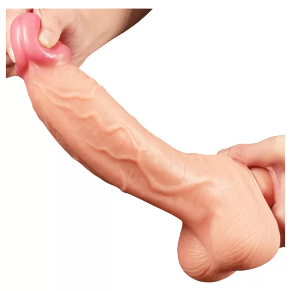 Lovetoy Nature Cock - realistiškas dvigubo sluoksnio dildo - 25 cm kūno spalvos