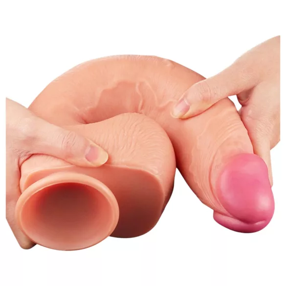 Lovetoy Nature Cock - realistiškas dvigubo sluoksnio dildo - 30 cm kūno spalvos