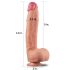 Lovetoy Nature Cock - dvigubo sluoksnio tikroviškas dildo - 30 cm (natūrali)
