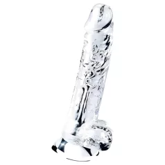   Lovetoy Flawless Clear - dildo su siurbtuku - 19 cm (skaidrus)