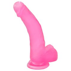 Lovetoy - dildo su prisiurbtuku - 20 cm - rožinis