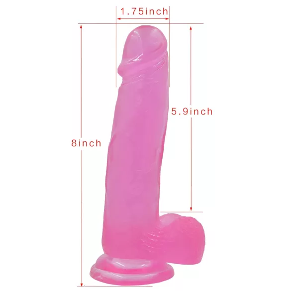 Lovetoy - dildo su prisiurbtuku - 20 cm - rožinis