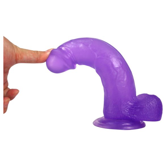 Lovetoy - dildo su siurbtuku - 20 cm - violetinė