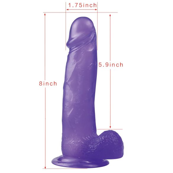 Lovetoy - dildo su siurbtuku - 20 cm - violetinė
