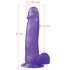 Lovetoy Jelly Studs - siurbtuku dildo - 20cm (purpurinis)