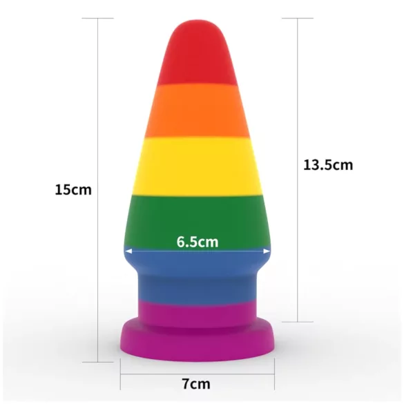 Lovetoy Prider - analinis kaištis - 15 cm - vaivorykštinis