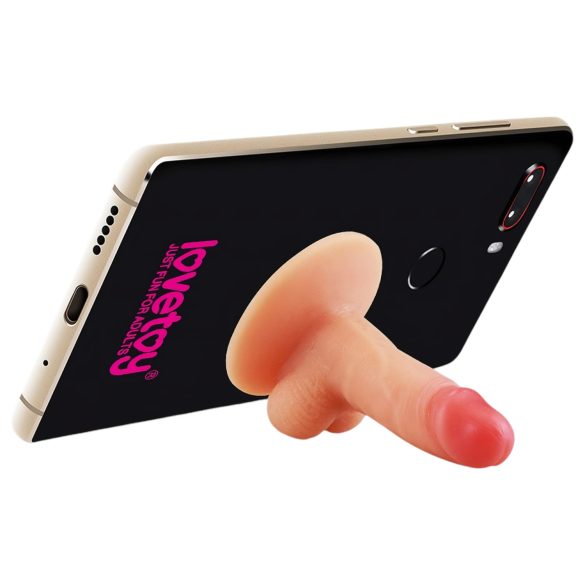 Lovetoy - mini dildo su siurbtuku - laikiklis telefonui - kūno spalvos
