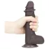 Lovetoy Sliding-Skin - dvigubo sluoksnio dildo - 18 cm - ruda