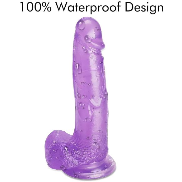 Tracy's Dog - dildo su sėklidėmis ir siurbtuku - silikonas - violetinis