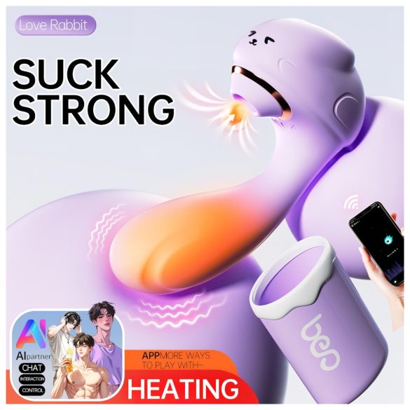 Leopard - klitorio stimuliatorius su čiulpimu ir vibracija - violetinis