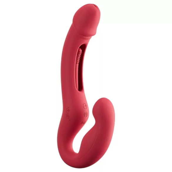 Honey Play Box Harmony Duo - programėle valdoma prisegama vibracija su liežuvėliu (raudona)