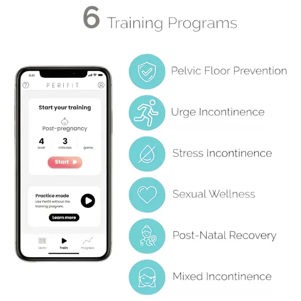 Perifit - programėle valdoma vibruojanti geišos kamuoliukų priemonė (rožinė)