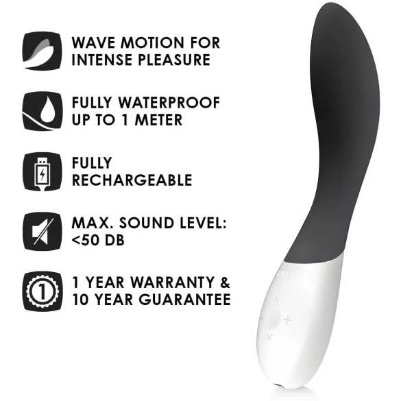 LELO Mona Wave - G taško vibratorius - atsparus vandeniui - juodas