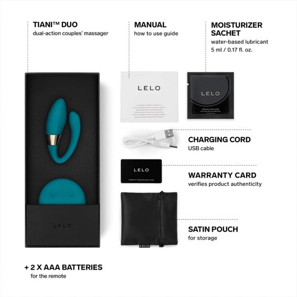 LELO Tiani Duo - poros vibratorius - silikoninis - mėlynas