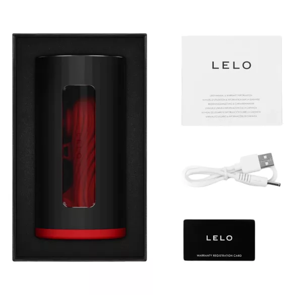 LELO F1s V3 - vyriškas interaktyvus masturbatorius - raudonas