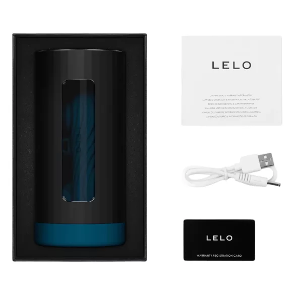 LELO F1s V3 XL - interaktyvus masturbatorius - juodas mėlynas