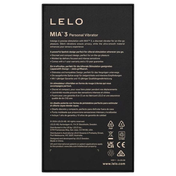 LELO Mia 3 - kelioninis mini vibratorius - liūlų spalvos