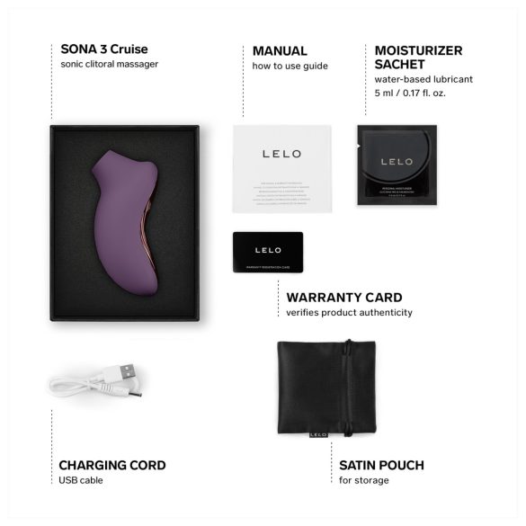 LELO Sona 3 Cruise - klitorinis masažuoklis su bangomis - violetinis