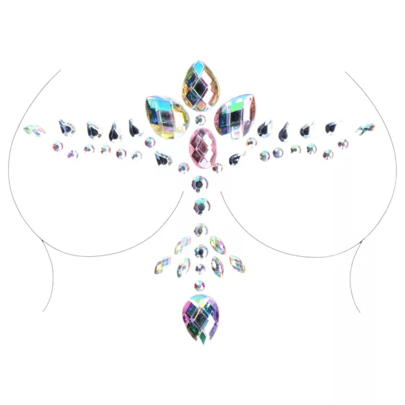 Le Désir - blizganti krūtinės dekoracija - vaivorykštinė