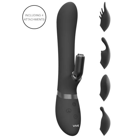 Vive Chou - vibratorius su klitorio rankenėle 4in1 - juodas