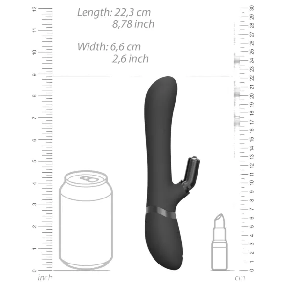 Vive Chou - vibratorius su klitorio rankenėle 4in1 - juodas